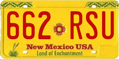 NM license plate 662RSU