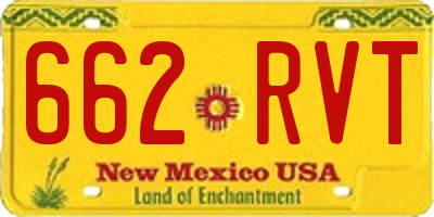 NM license plate 662RVT