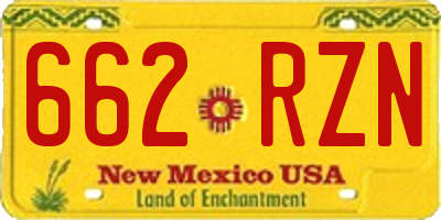 NM license plate 662RZN