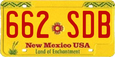 NM license plate 662SDB
