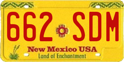 NM license plate 662SDM