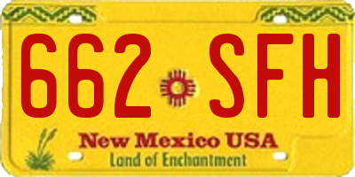 NM license plate 662SFH