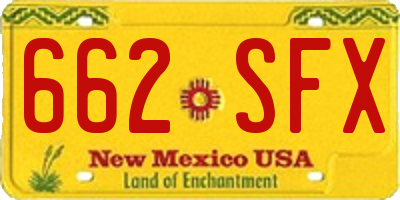 NM license plate 662SFX