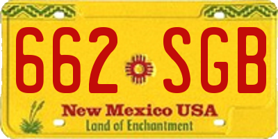 NM license plate 662SGB