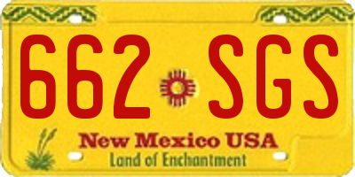 NM license plate 662SGS