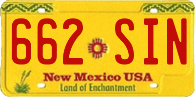 NM license plate 662SIN