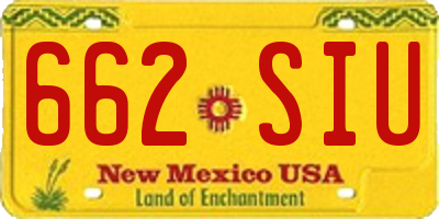 NM license plate 662SIU