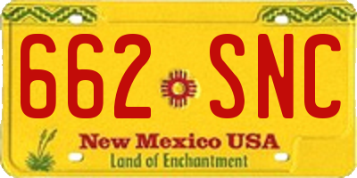 NM license plate 662SNC