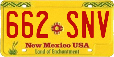 NM license plate 662SNV
