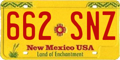 NM license plate 662SNZ