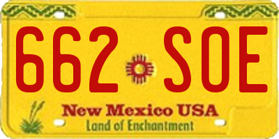 NM license plate 662SOE