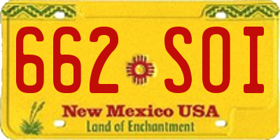NM license plate 662SOI