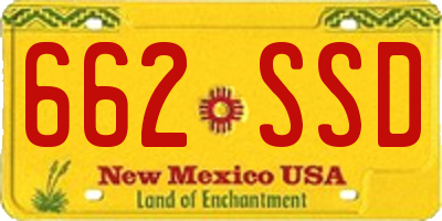 NM license plate 662SSD