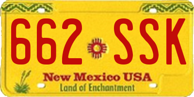 NM license plate 662SSK