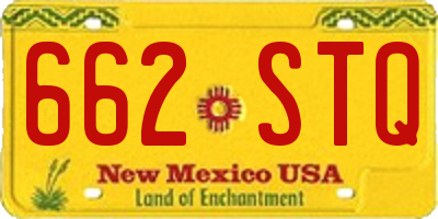 NM license plate 662STQ