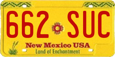 NM license plate 662SUC