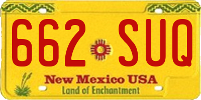 NM license plate 662SUQ