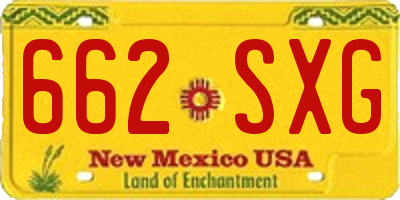 NM license plate 662SXG