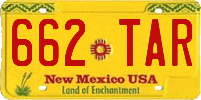 NM license plate 662TAR