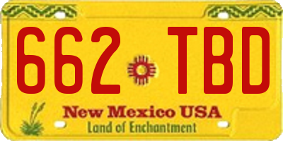 NM license plate 662TBD