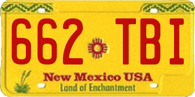 NM license plate 662TBI