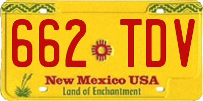 NM license plate 662TDV