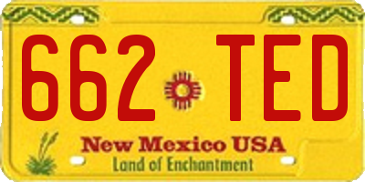NM license plate 662TED