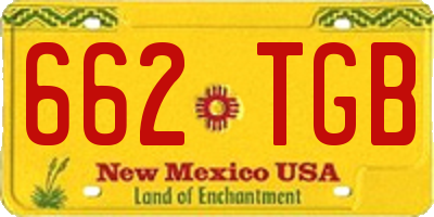 NM license plate 662TGB