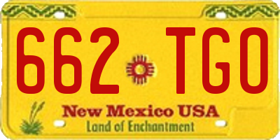 NM license plate 662TGO
