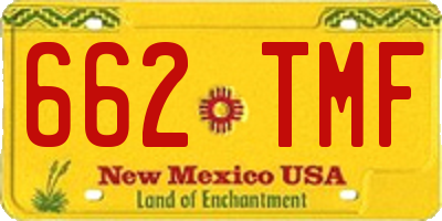 NM license plate 662TMF