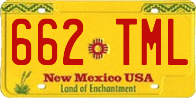 NM license plate 662TML