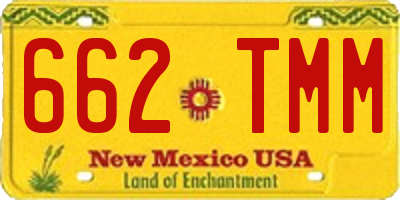 NM license plate 662TMM