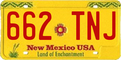 NM license plate 662TNJ