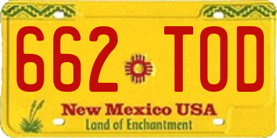 NM license plate 662TOD