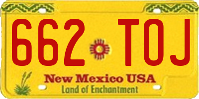 NM license plate 662TOJ