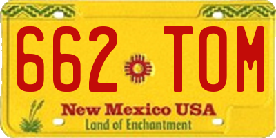 NM license plate 662TOM