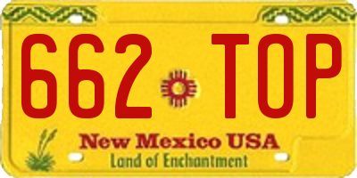 NM license plate 662TOP