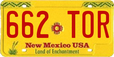 NM license plate 662TOR