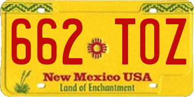 NM license plate 662TOZ