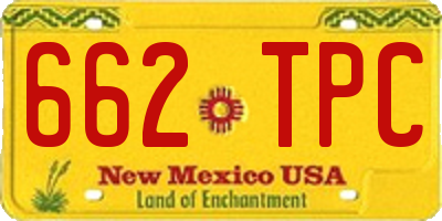 NM license plate 662TPC