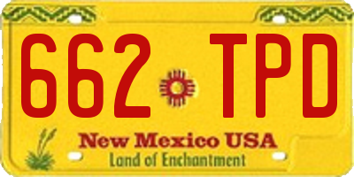 NM license plate 662TPD
