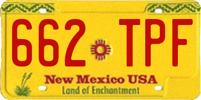 NM license plate 662TPF