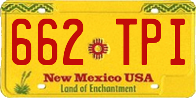 NM license plate 662TPI