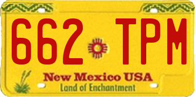 NM license plate 662TPM