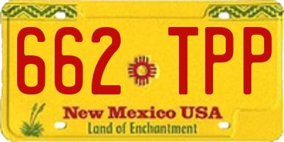 NM license plate 662TPP