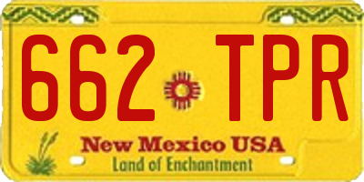 NM license plate 662TPR