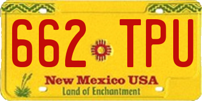 NM license plate 662TPU