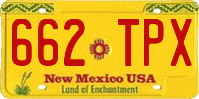 NM license plate 662TPX