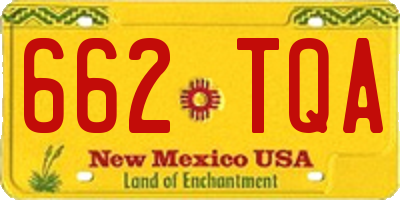 NM license plate 662TQA
