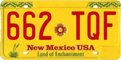 NM license plate 662TQF